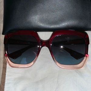 Christian Dior burgundy/ black sunglasses